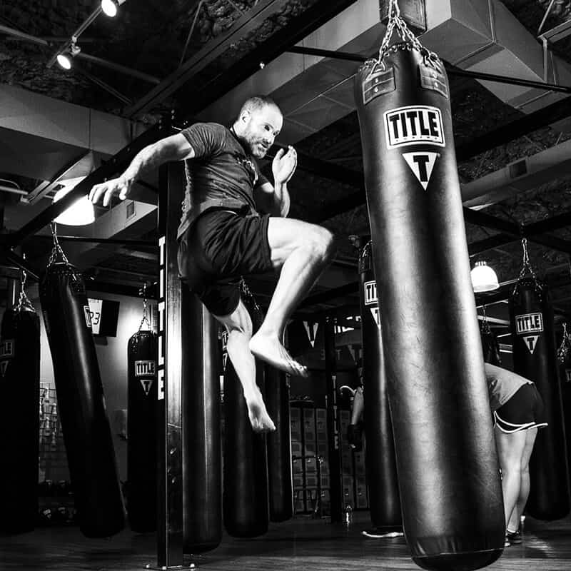 Mixed Martial Arts Lessons for Adults in Fort Dodge IA - Flying Knee Black and White MMA