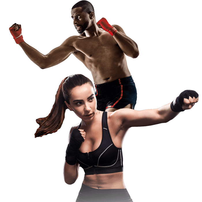Mixed Martial Arts Lessons for Adults in Fort Dodge IA - Man and Woman Punching Hooks